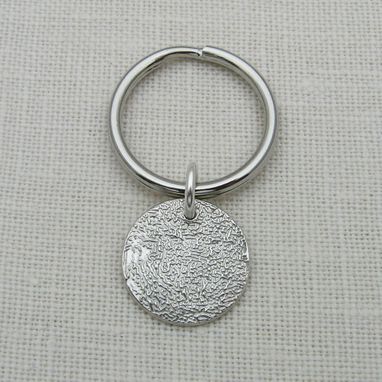Custom Made Sterling Silver Fingerprint Keychain