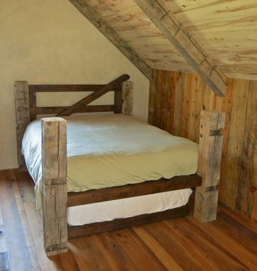Custom Made Reclaimed Post & Trundle Bed