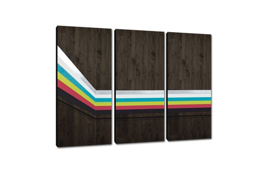 Custom Made 3-Panel Mod Spectra  - Wood Wall Art, Metal Wall Art, Panel Art, Modern Wall Art, Wall Decor