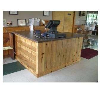 Custom Made Restaurant Cashier Stand And Display Shelves