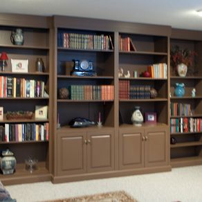 Hand Crafted Built-In Bookcases And Fireplace Mantle by Intelligent ...