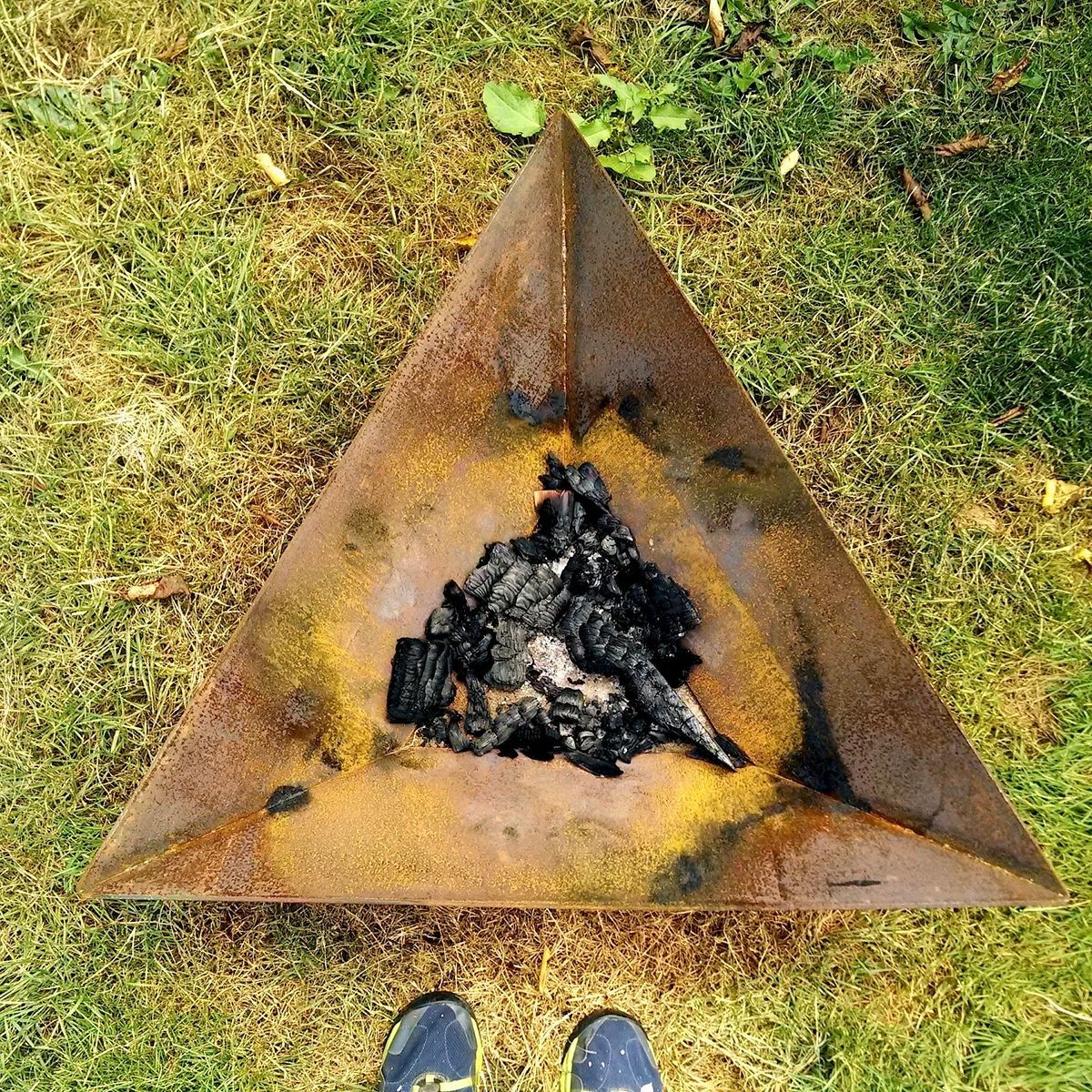 Custom Made Triangular Steel Fire Pit By Studio G Creations