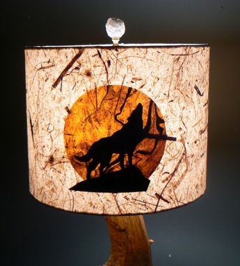 Custom Made Howling Wolf Lamp Shade