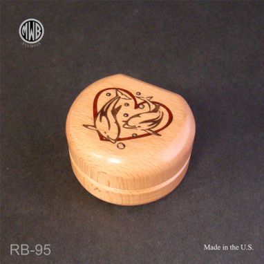 Custom Made Inlaid Dolphin Ring Box With Free Engraving And Shipping. Rb-95