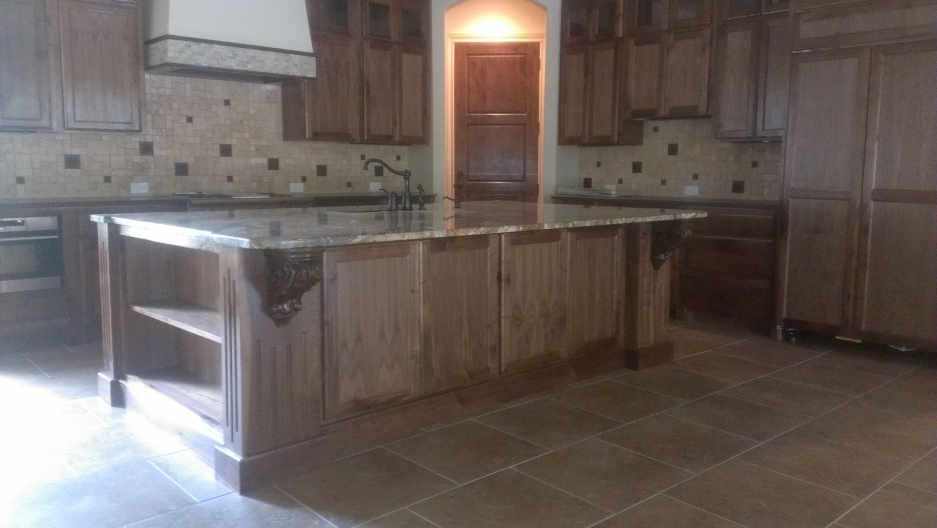 Custom Flat Panel Walnut Kitchen by Top Quality