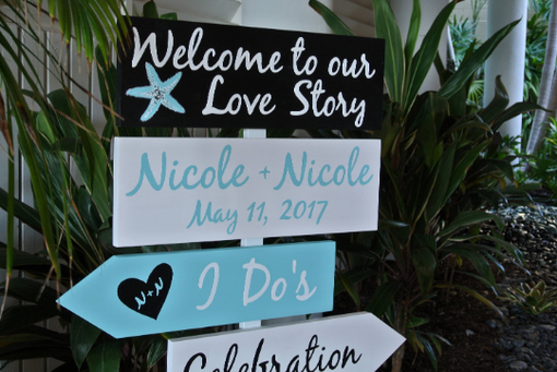 Custom Made Nautical Welcome Wedding Sign, Welcome To Our Love Story Signage