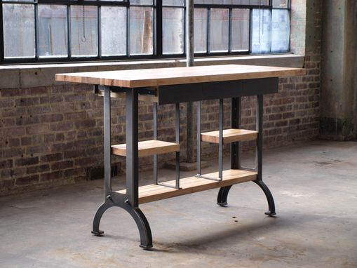 Custom Made Maple Modern / Industrial Kitchen Island Console Table