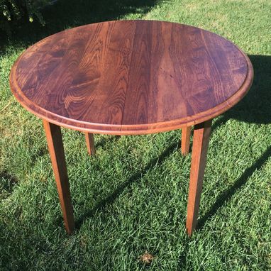 Custom Made Round Extending Hickory Dining Table.