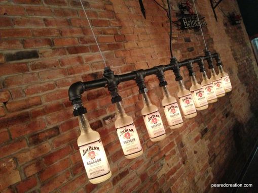 Custom Made Industrial Style Chandelier -  Bottle Light