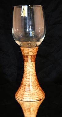 Custom Made Segmented Oak Based Wine Glass