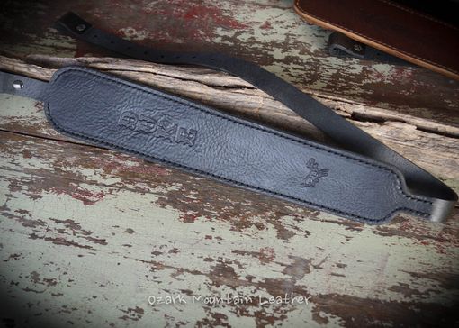 Custom Made Custom Black Leather Rifle Sling Or Gun Sling With Name Or Initials
