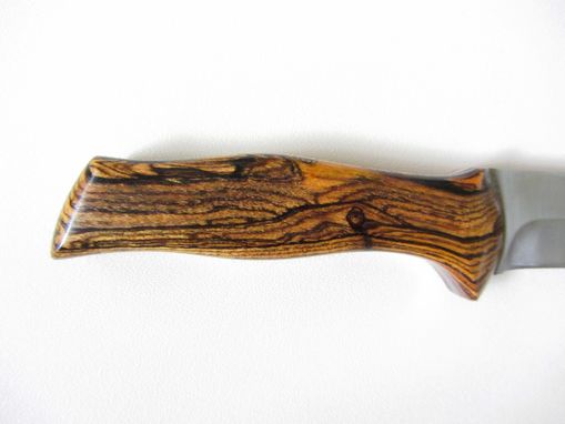 Custom Made Custom Knife - Spear Point Hunter's - Stainless Steel Blade - Handmade Bocote Wood Handle
