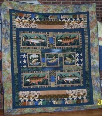 Custom Made Custom "Gone Fishing" Themed Quilt