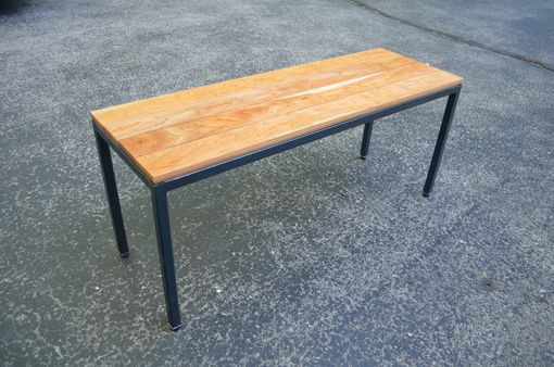 Custom Made Cherry Bench With Blue Steel