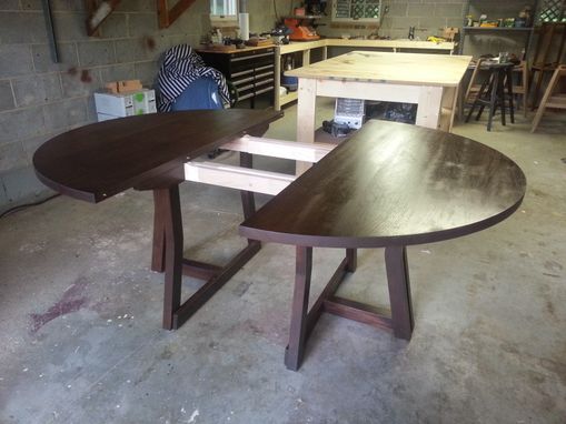 Custom Made Modern Expanding Round Pedestal Dining Table