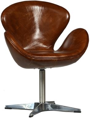 Custom Made Tarzana Mid Century Leather Chair