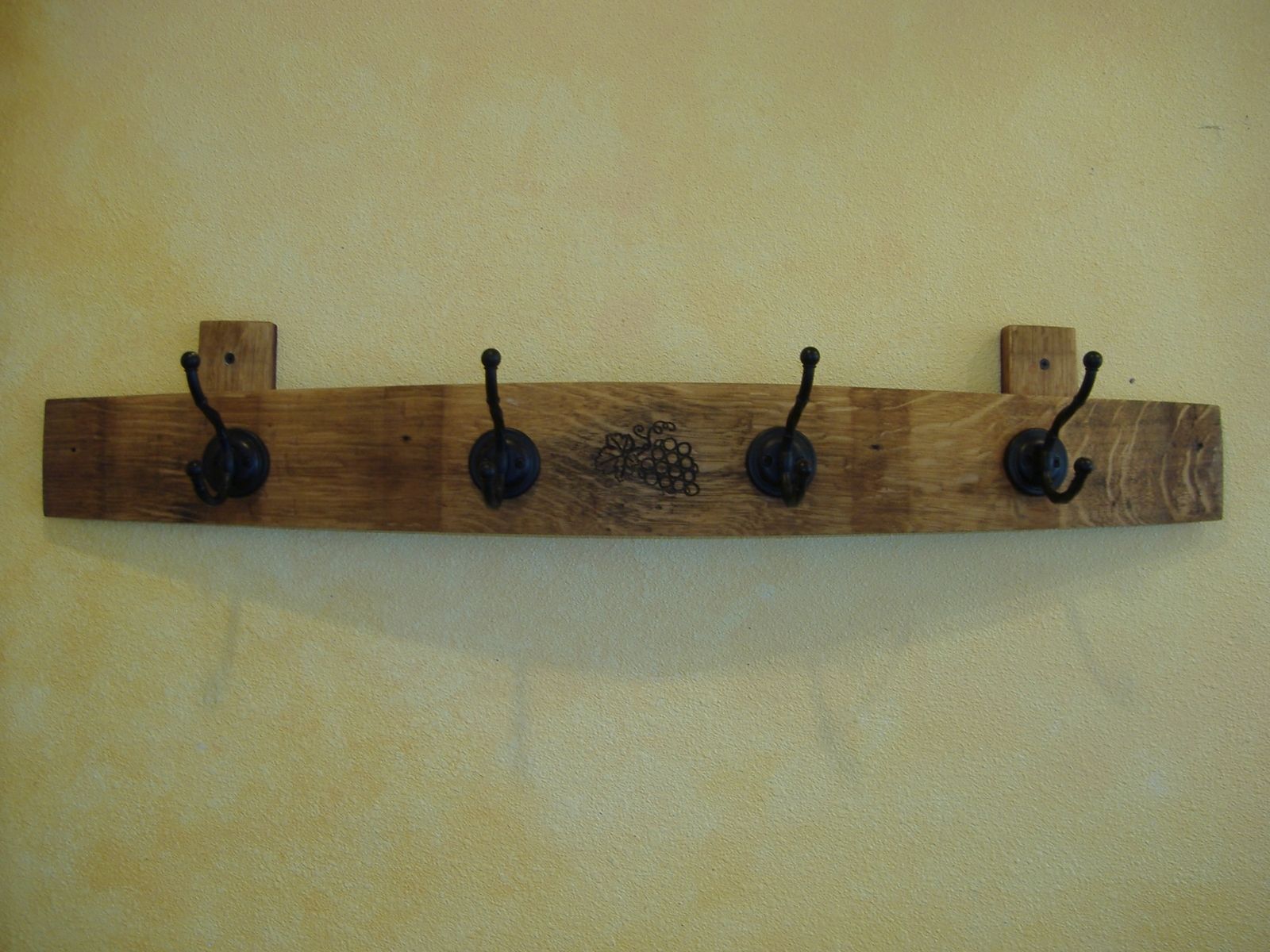 Buy Custom Made Wine Barrel Stave Coat Rack, made to order from Sandman