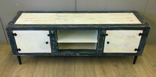 Custom Made Rustic Industrial Reclaimed Wood Entertainment Center