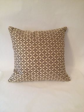 Custom Made Tan And Brown Geometric Pattern Pillow Cover