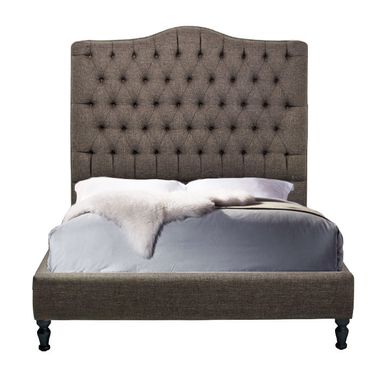 Custom Made Custom Upholstered Tufted Platform Bed- Linen, Hemp, Cotton, Or Velvet