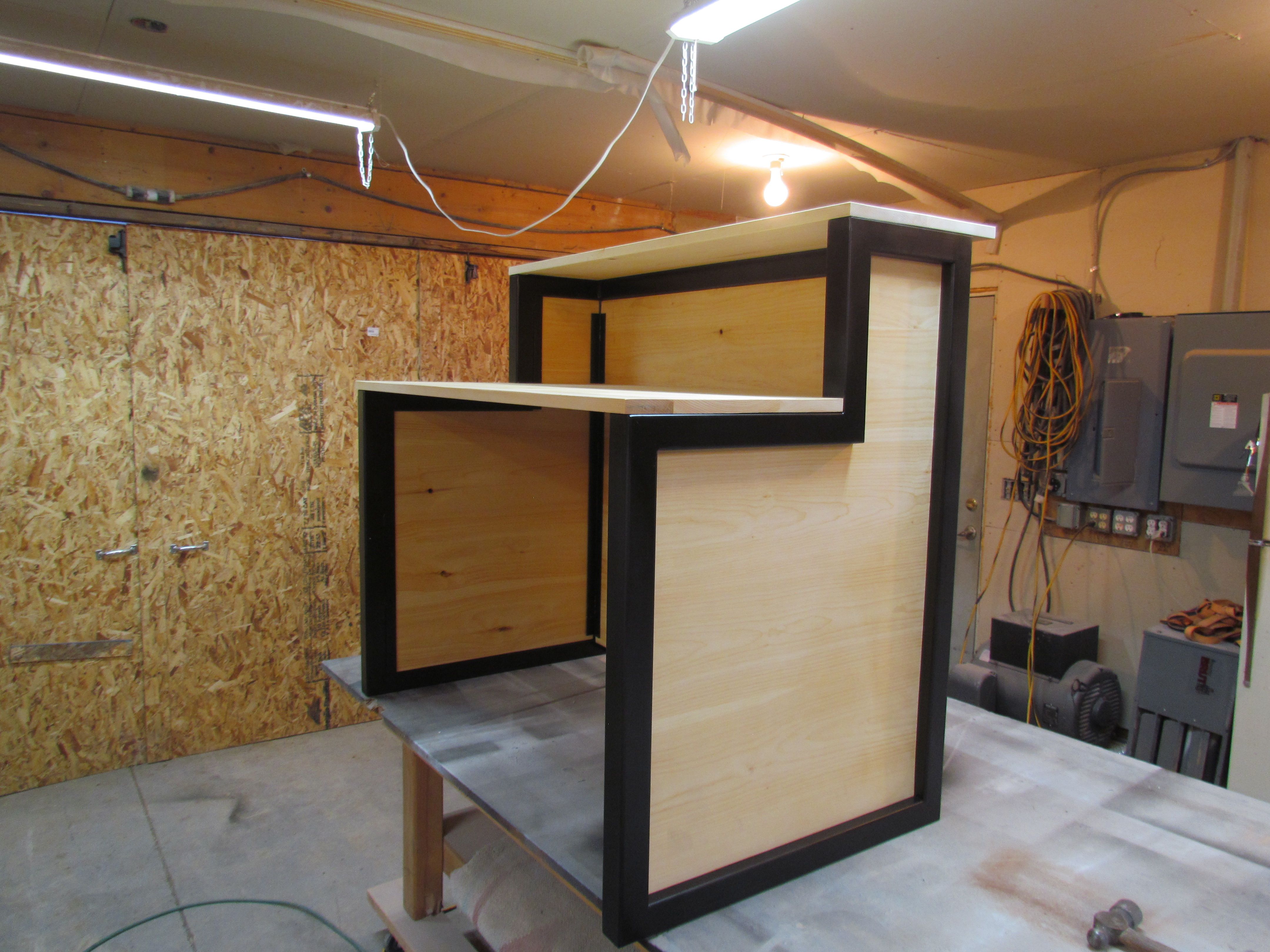 Buy Custom Made Steel And Select Pine Reception Desk, made to order