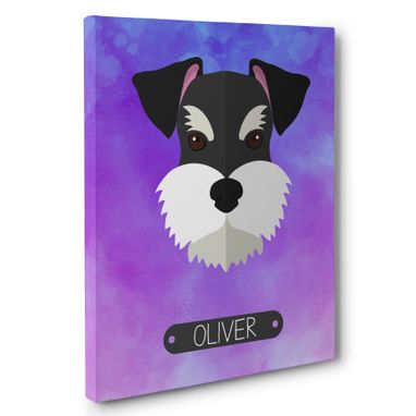 Custom Made Schnauzer Dog Lover Wall Art Canvas