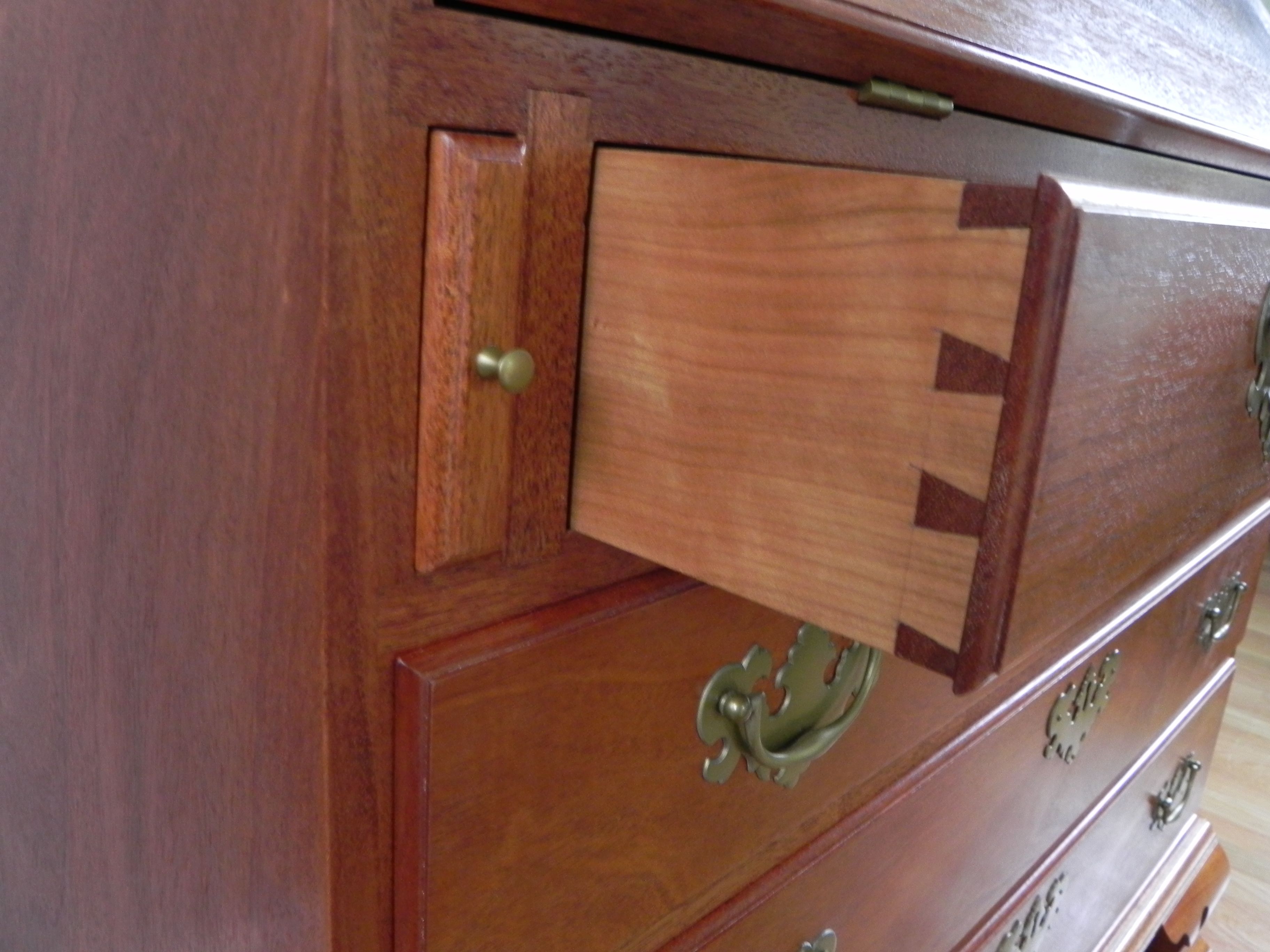 Hand Made Penn. Desk, Solid Mahogany, 4 Drawers, Hand Cut Dovetails by