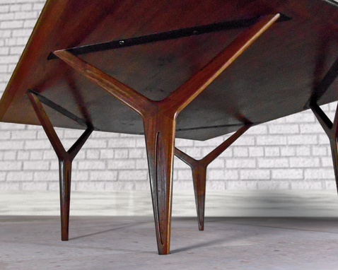 Custom Made Walnut Coffee Table Wishbone Leg Design.  Modern, Mid-Century, Danish Design Influence.