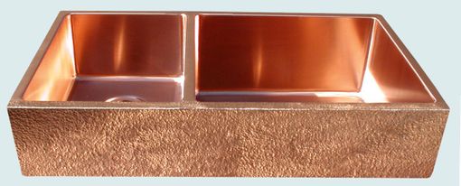 Custom Made Copper Sink With Random Hammering & Semigloss
