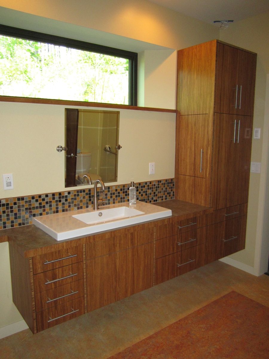 Hand Made Custom Bamboo Plywood Vanity by Vermont Fine Woodworking