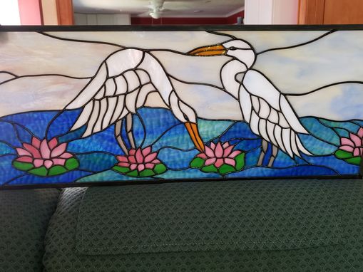 Custom Made Blue Herons With Flowers