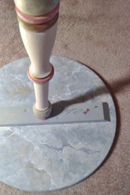 Custom Made Painted Pedistal Table With Trompe L'Oeil Necklace & Faux Marble