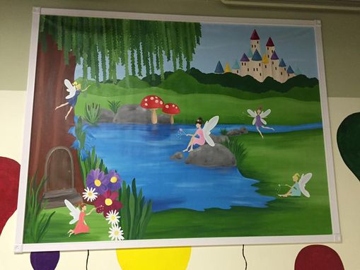 Custom Made Fairy Princess Mural On Canvas 6'Tall By 8'Wide