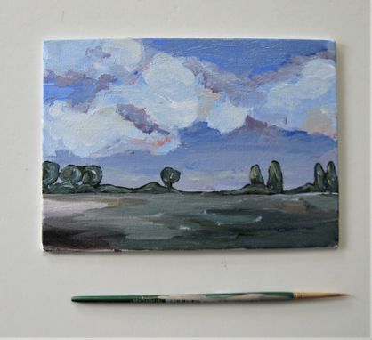 Custom Made Original Acrylic Impressionist Landscape Painting, 7" X 5"