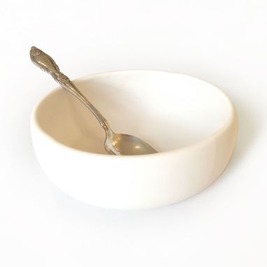 Custom Made Matte Porcelain Usa Made Salad Bowl- White