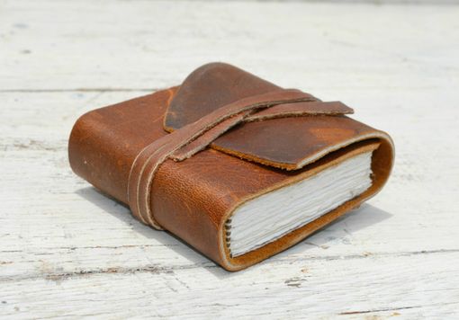 Custom Made Handmade Leather Bound Pocket Notebook Mini Travel Diary Art Sketch Book