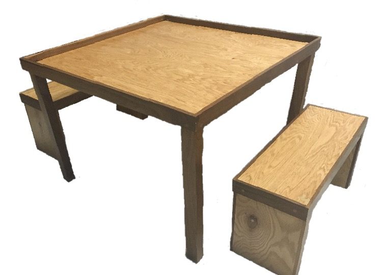 Custom Made Kids Walnut And Oak Play Lego Table With 2 Benches By Custom Made Kids Walnut And Oak Play Lego Table With 2 Benches By Georgia Furniture Maker S Custommade