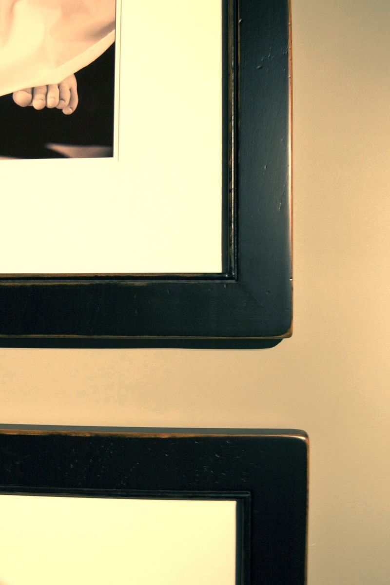 Hand Crafted Pine Art/Photo Frames, Painted Black And Distressed by