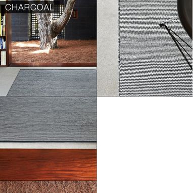 Custom Made Indoor Outdoor Handmade Flat Weave Rug- Charcoal
