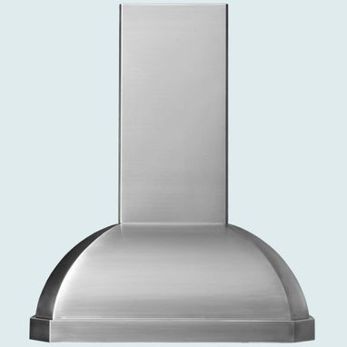 Custom Made Stainless Range Hood With Stepped Band