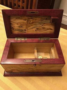 Custom Made Figured Ambrosia Maple And Purpleheart Music And Jewelry Box