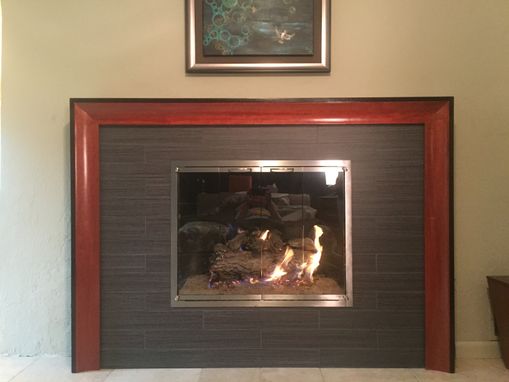 Custom Made Modern Coved Bubinga And Wenge Fireplace Mantel