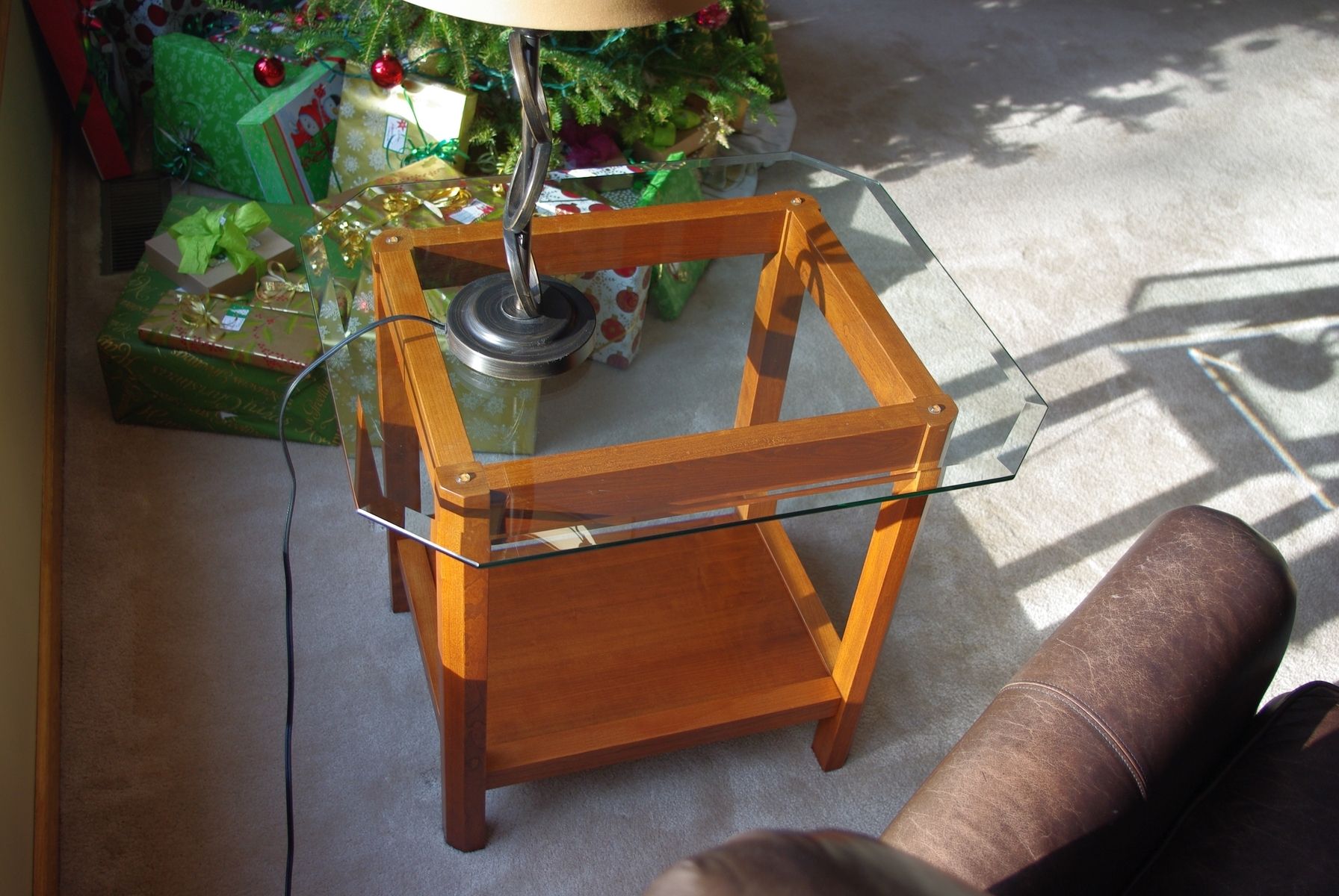 Hand Made Cherry Coffee And End Tables For Glass Tops by Rugged Cross