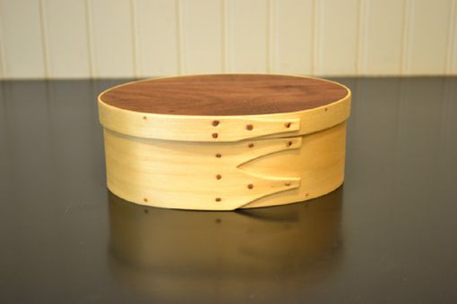 Custom Made Pine And Walnut Shaker Style Oval Box