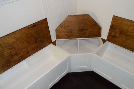 Custom Made Maple Kitchen / Dining Benches With Storage And Back