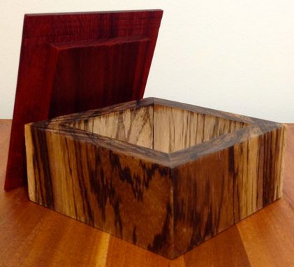 Custom Made Padauk Lidded Zebrawood Box