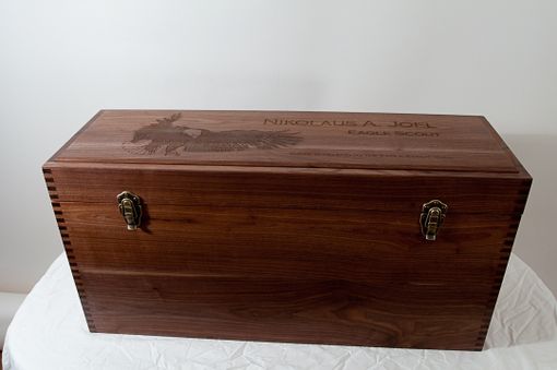 Custom Made Solid Walnut Eagle Scout Memorabilia Box