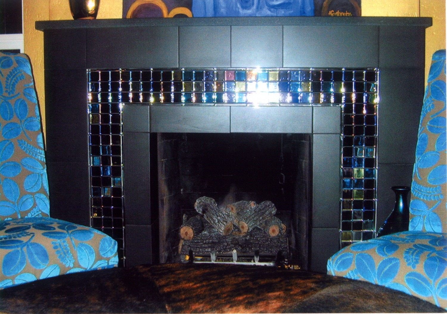 Custom Made Crystal Visions Fireplace by Glas Tile Inc