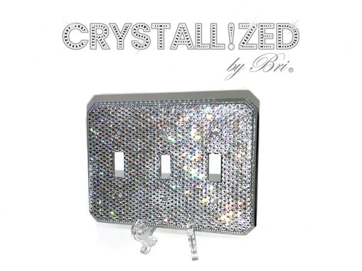 Custom Made Toggle Crystallized Wall Light Switch Plate Bling Genuine European Crystals Bedazzled