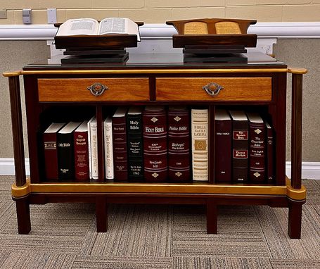 Custom Made Case On Stand For Bibles And Books